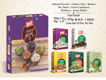 Brill Feel Good 570g gift pack with dry fruits and assorted contents