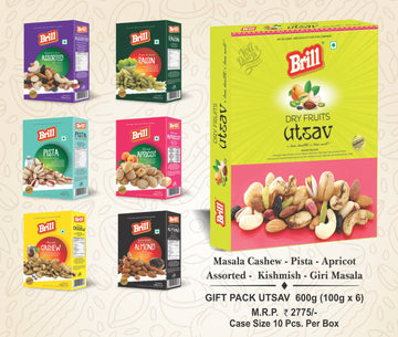 Brill Gift Pack Utsav 600g with six dry fruit varieties